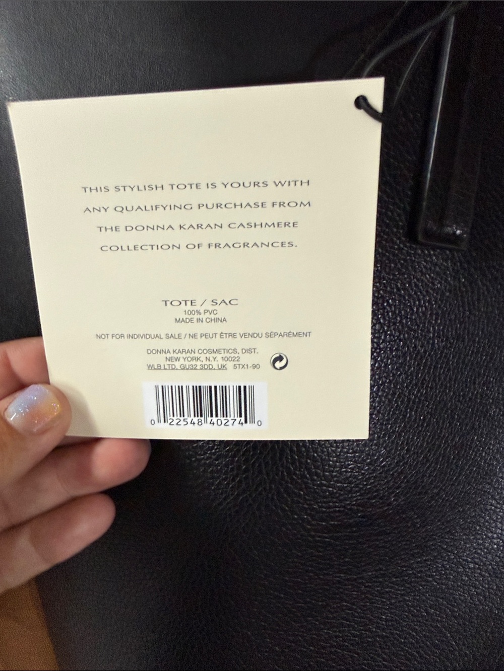 Donna Karan Black Pebbled Leather Tote - Picture 2 of 4